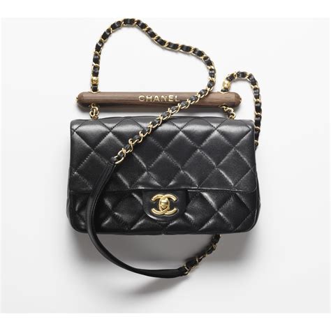 chanel kleine pattentasche schwarz